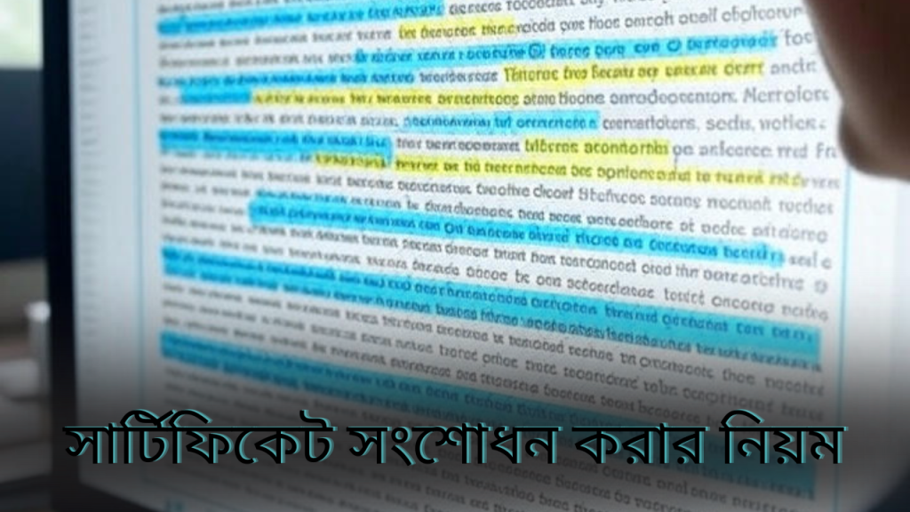 সার্টিফিকেট সংশোধন করার নিয়ম-অনলাইনে সার্টিফিকেটের ভুল সংশোধন করবেন যেভাবে
